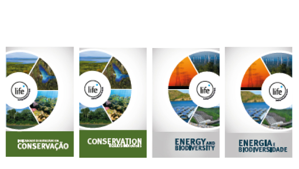 Folders sobre Energia e Biodiversidade e Indicadores de Resultado em Conservação